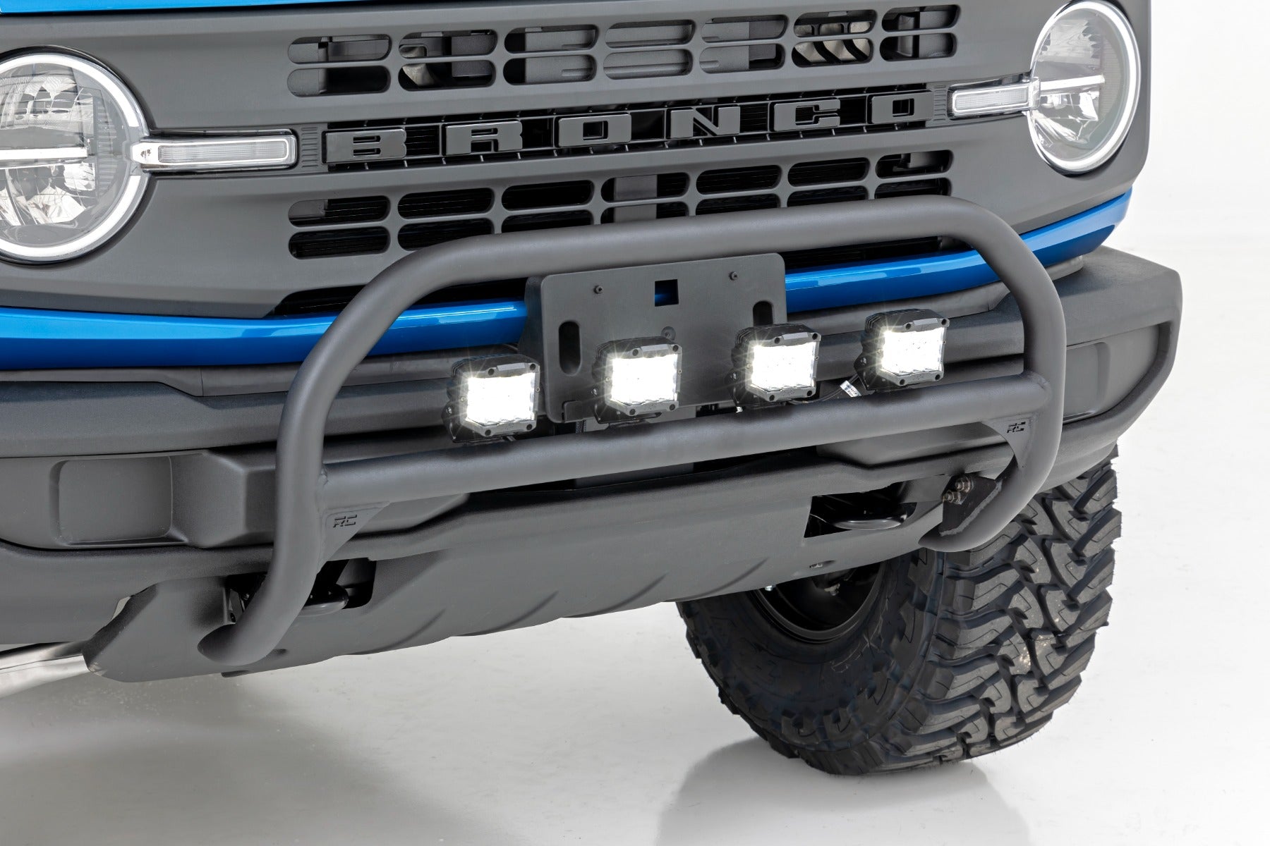 Rough Country Nudge Bar 4 Inch Round Led (x4) 21-Up Ford Bronco 4WD Rough Country