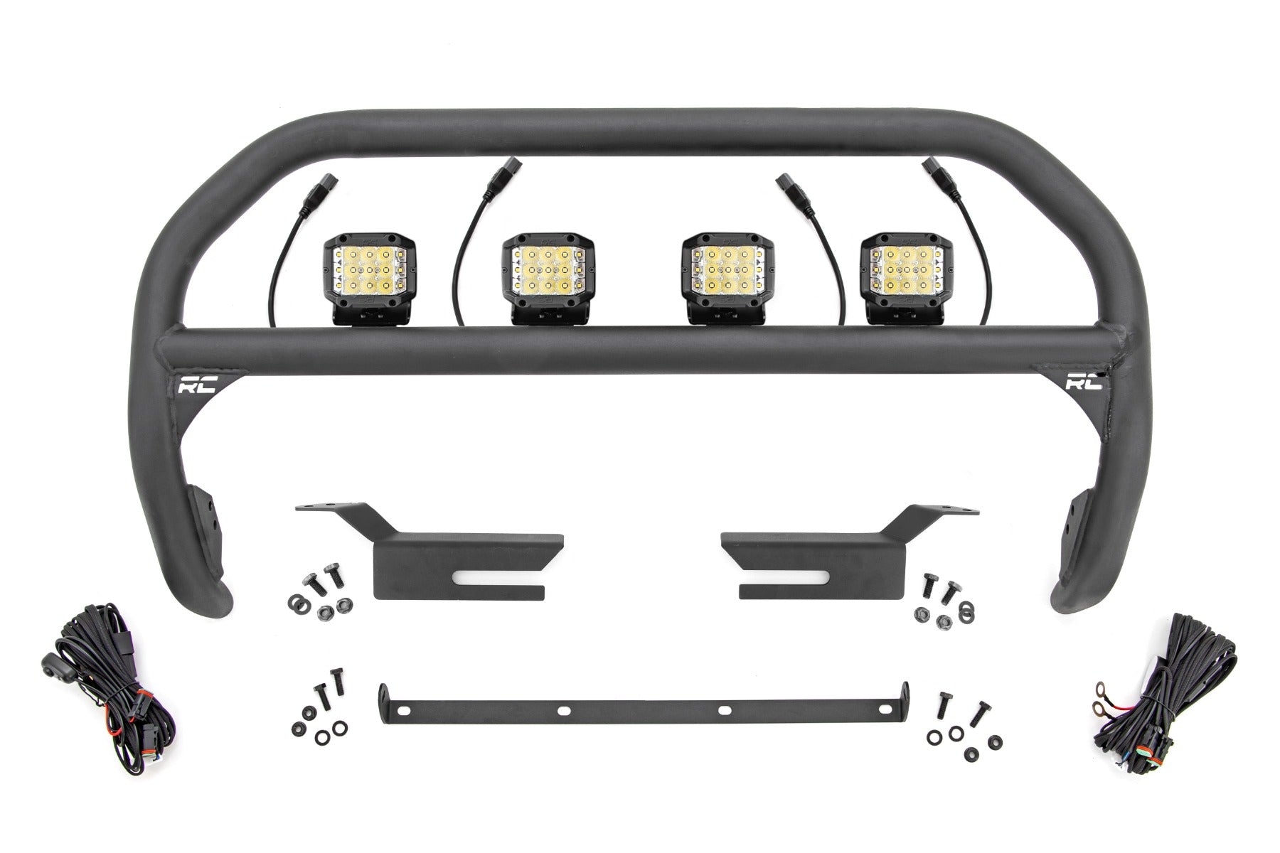 Rough Country Nudge Bar 3 Inch Osram Wide Angle Led (x4) 21-Up Ford Bronco 4WD Rough Country