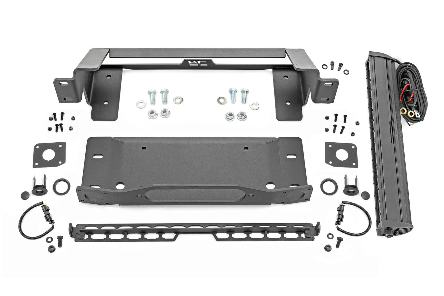 High Winch Mount All Models 20 Inch Black Single Row LED Ford Bronco (21-25) Rough Country
