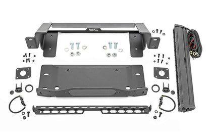 High Winch Mount All Models 20 Inch Black Single Row LED DRL Ford Bronco (21-25) Rough Country
