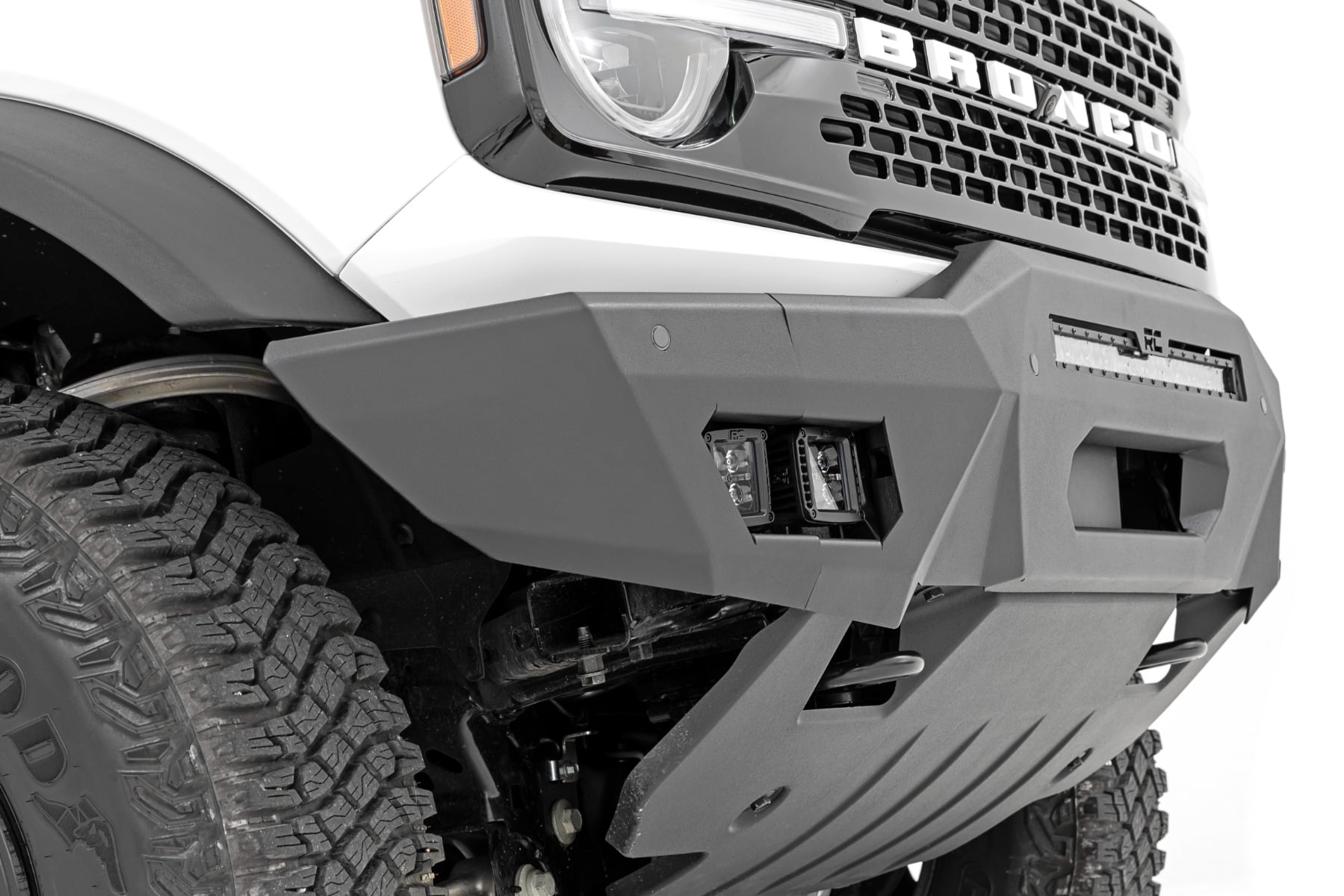Front Bumper Modular Full Wings Flood Fog Ford Bronco 4WD (21-25) Rough Country-3