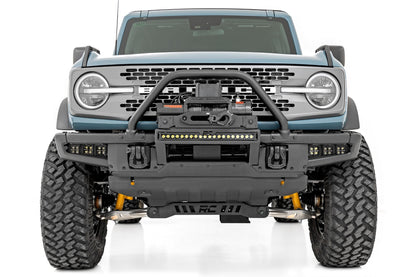 LED Light Kit Fog Mount Triple 2 Inch Black Pair White DRL Ford Bronco (21-25) Rough Country-4