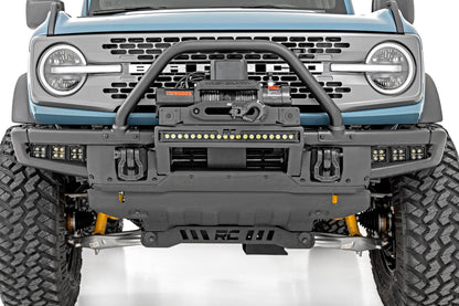 High Winch Mount All Models 9500S 20 Inch Black Single Row LED Amber DRL Ford Bronco (21-25) Rough Country-5
