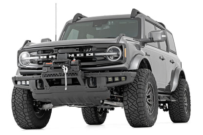 High Winch Mount All Models 12000S 20 Inch Black Single Row LED White DRL Ford Bronco (21-25) Rough Country-5