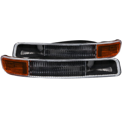 Euro Parking Lights Clear Lens Black Housing Amber Reflector Pair GMC Sierra 1500 1999-2007, 1500 HD/2500 HD/3500 2001-2007, GMC Sierra 2500 1999-2004, GMC Yukon/XL 1500/XL 2500 2000-2006 AnzoUSA