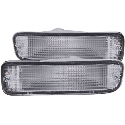 Euro Parking Lights Clear Lens Chrome Housing Pair Toyota Tacoma 1995-1997 AnzoUSA