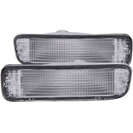 Euro Parking Lights Clear Lens Chrome Housing Pair Toyota Tacoma 1995-1997 AnzoUSA