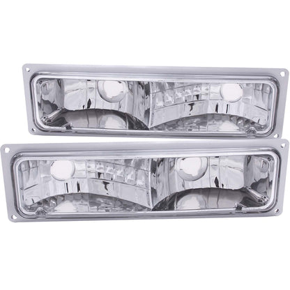 Euro Clear Lens Chrome Housing Pair Chevy/GMC Trucks/SUVs 1988-2000 AnzoUSA