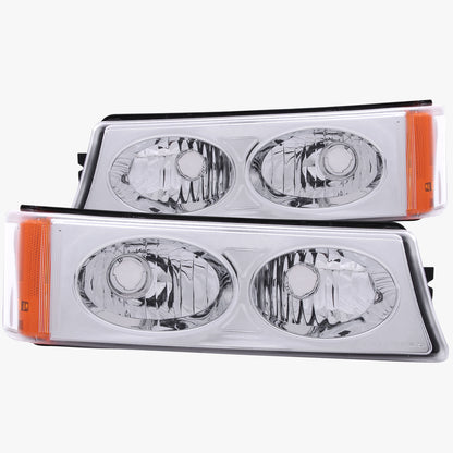 Euro Clear Lens Chrome Housing Pair Chevrolet Avalanche 1500/Avalanche/Avalanche Silverado 2500 2003-2006, Chevrolet Silverado 1500/1500 HD/2500 HD/3500 2003-2007 AnzoUSA