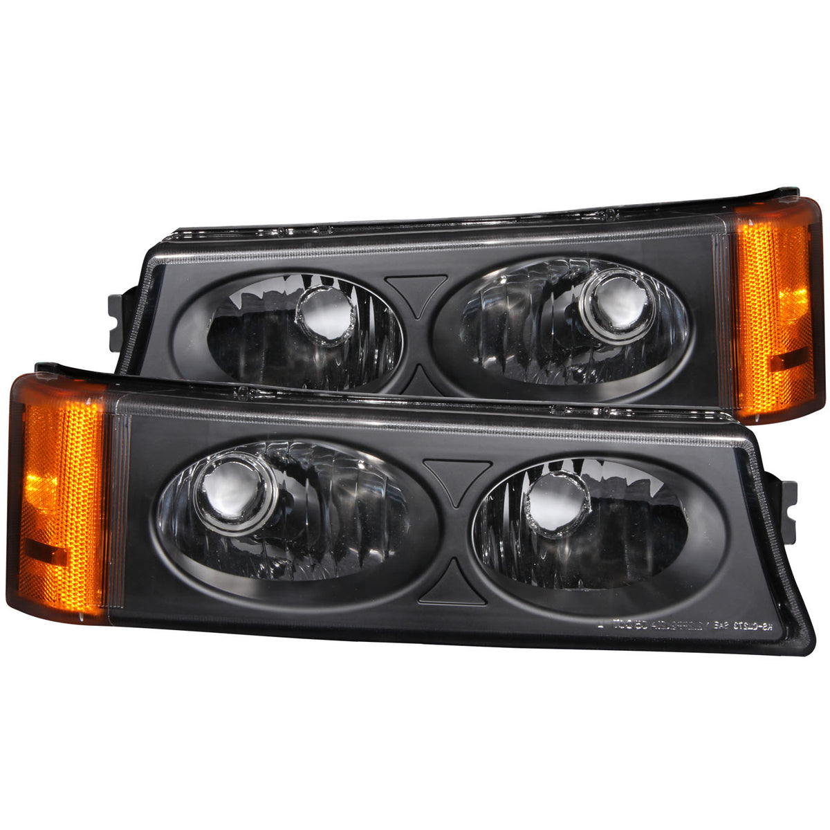 Euro Clear Lens Black Housing Pair Chevrolet Avalanche 1500/Avalanche/Avalanche Silverado 2500 2003-2006, Chevrolet Silverado 1500/1500 HD/2500 HD/3500 2003-2007 AnzoUSA