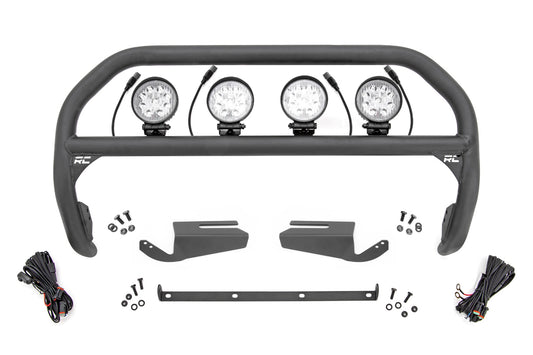 Nudge Bar 4 Inch Round Led (x4) OE Modular Steel Ford Bronco 4WD (21-25) Rough Country