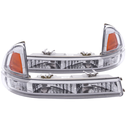 Euro Clear Lens Chrome Housing Amber Reflector Pair Dodge Dakota 1997-2004, Dodge Durango 1998-2003 AnzoUSA