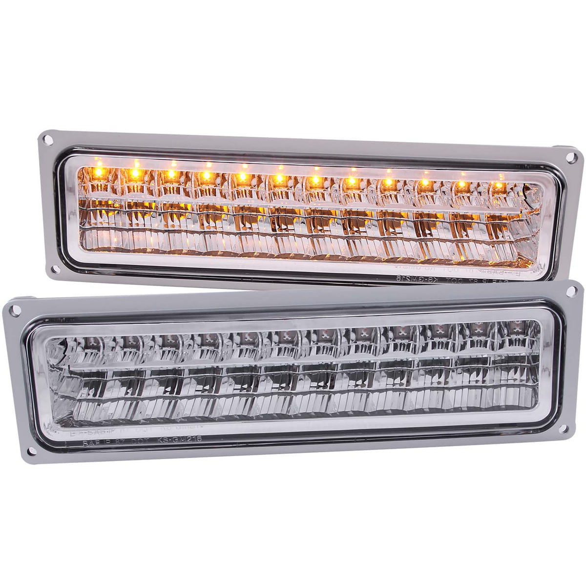 LED Clear Lens Chrome Housing Pair Chevy/GMC Trucks/SUVs 1988-2000 AnzoUSA
