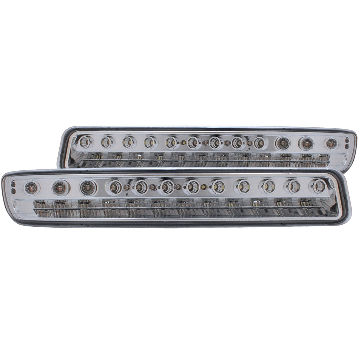 LED Clear Lens Chrome Housing Pair Does Not Fit Denali Models GMC Sierra 1500 1999-2007, 1500 HD/2500 HD/3500 2001-2007, GMC Sierra 2500 1999-2004, GMC Yukon/XL 1500/XL 2500 2000-2006 AnzoUSA