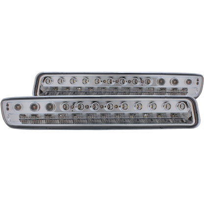 LED Clear Lens Chrome Housing Pair Does Not Fit Denali Models GMC Sierra 1500 1999-2007, 1500 HD/2500 HD/3500 2001-2007, GMC Sierra 2500 1999-2004, GMC Yukon/XL 1500/XL 2500 2000-2006 AnzoUSA