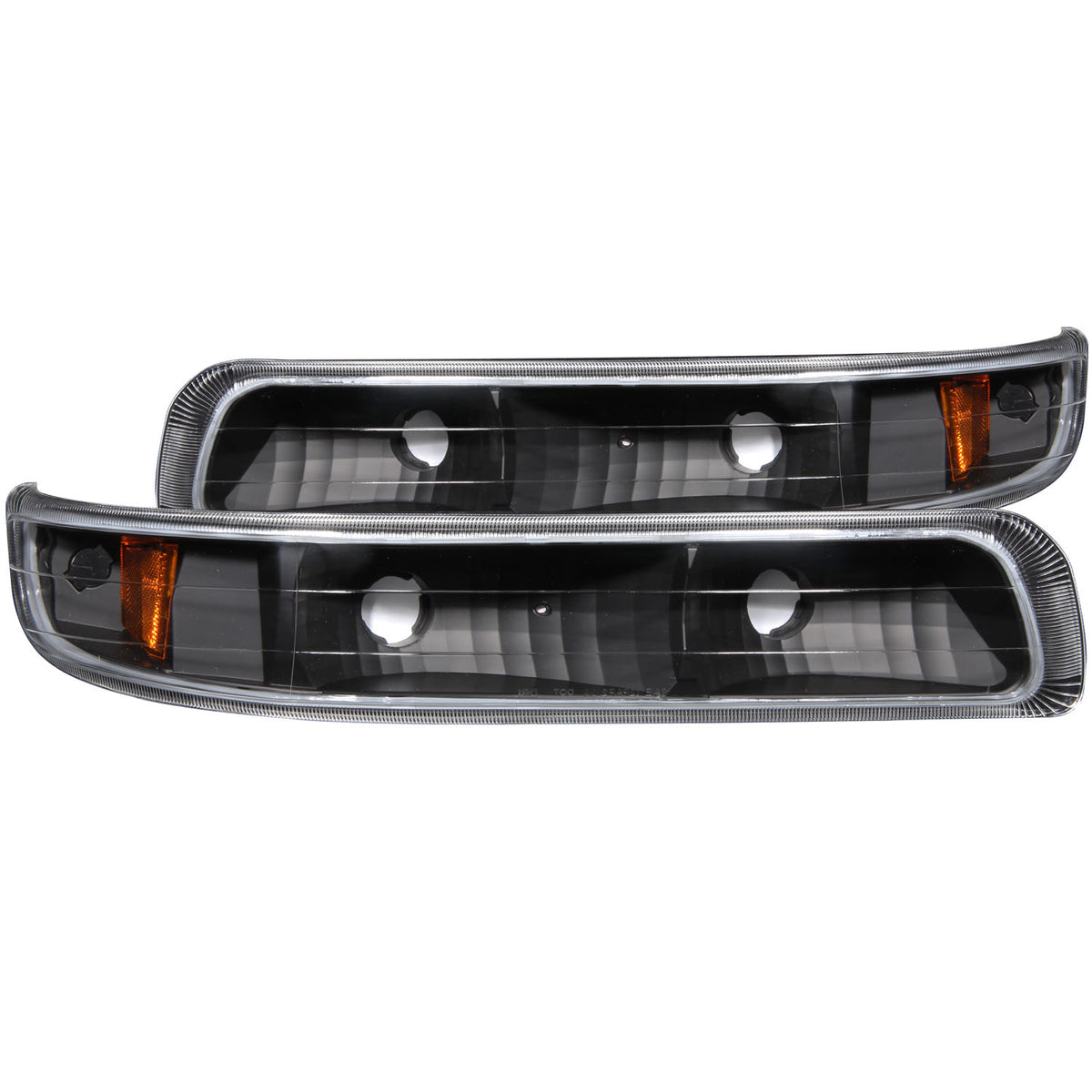 Euro Clear Lens Black Housing Amber Reflector Pair Chevrolet Silverado 1500/2500 1999-2002, 1500 HD/2500 HD/3500 2001-2002, Chevrolet Suburban 1500/2500/Tahoe 2000-2006 AnzoUSA