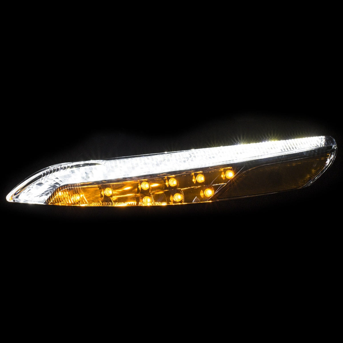 LED Parking Lights Chrome Amber Black Housing Jeep Cherokee 2014-2018 AnzoUSA-2