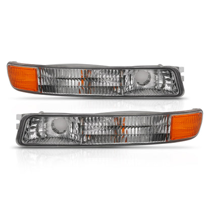 Crystal Parking Light Parking Turn Signal Lights Chrome Amber (Oe) GMC Sierra 1500/Yukon 1999-2006, 2500 HD 2001-2006, GMC Yukon XL 1500/2500 2000-2006 AnzoUSA-1