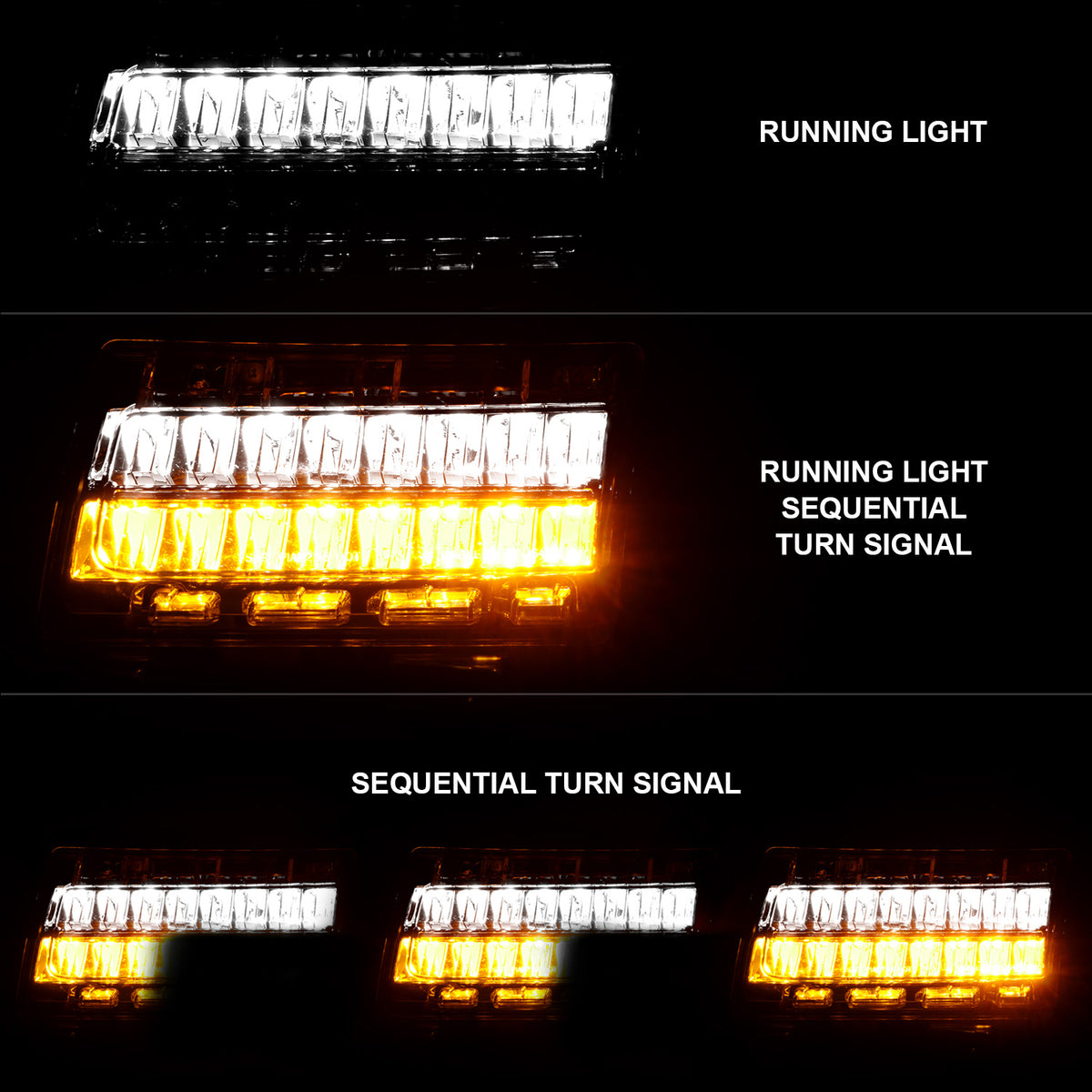 Turn Signal Light Assembly Chrome Housing Clear Lens Sequential Signal Pair Jeep Gladiator 2020, Jeep Wrangler 2018-2025 AnzoUSA-1