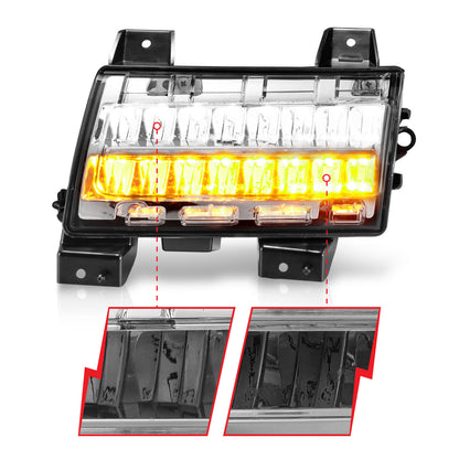 Turn Signal Light Assembly Chrome Housing Clear Lens Sequential Signal Pair Jeep Gladiator 2020, Jeep Wrangler 2018-2025 AnzoUSA-2