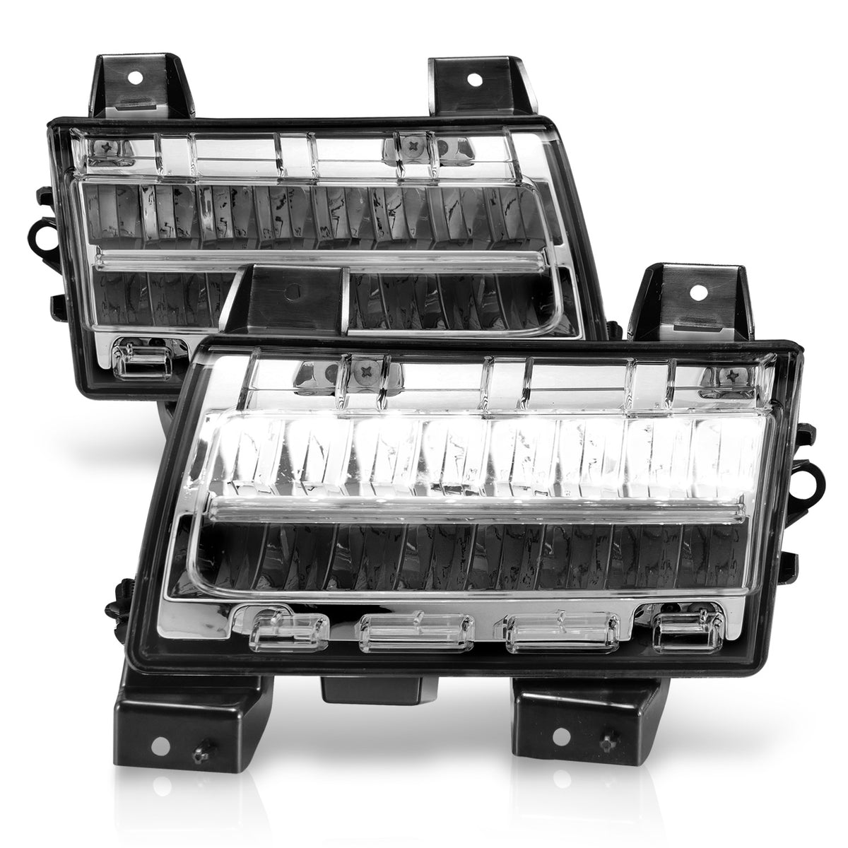 Turn Signal Light Assembly Chrome Housing Clear Lens Sequential Signal Pair Jeep Gladiator 2020, Jeep Wrangler 2018-2025 AnzoUSA-6