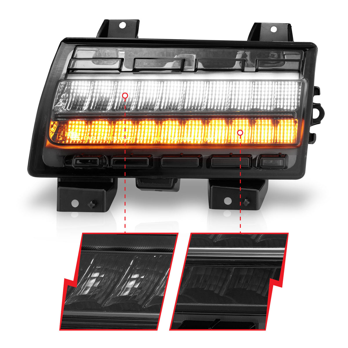 Turn Signal Light Assembly Chrome Housing Smoke Lens Sequential Signal Pair For High Configured, LED Type Jeep Gladiator 2020-2025, Jeep Wrangler 2018-2025 AnzoUSA-2