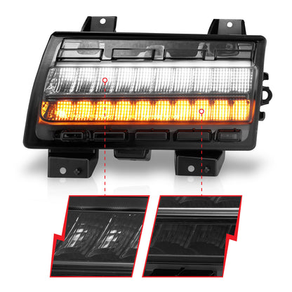 Turn Signal Light Assembly Chrome Housing Smoke Lens Sequential Signal Pair For High Configured, LED Type Jeep Gladiator 2020-2025, Jeep Wrangler 2018-2025 AnzoUSA-2