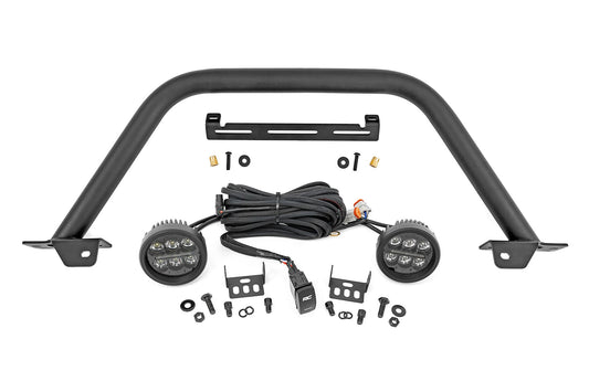 Safari Bar 3.5 Inch Round LED (Pair) Black Amber DRL OE Modular Steel Ford Bronco (21-25) Rough Country
