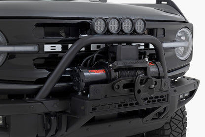 Safari Bar 3.5 Inch Round LED (Pair) Black Amber DRL OE Modular Steel Ford Bronco (21-25) Rough Country-1