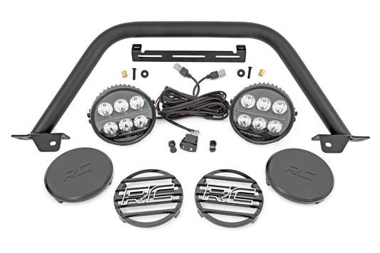 Safari Bar 6.5 Inch Round LED OE Modular Steel Ford Bronco 4WD (21-25) Rough Country