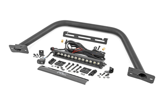 Safari Bar 12 Inch LED Light Bar Black DRL Single Row OE Modular Steel Ford Bronco (21-25) Rough Country