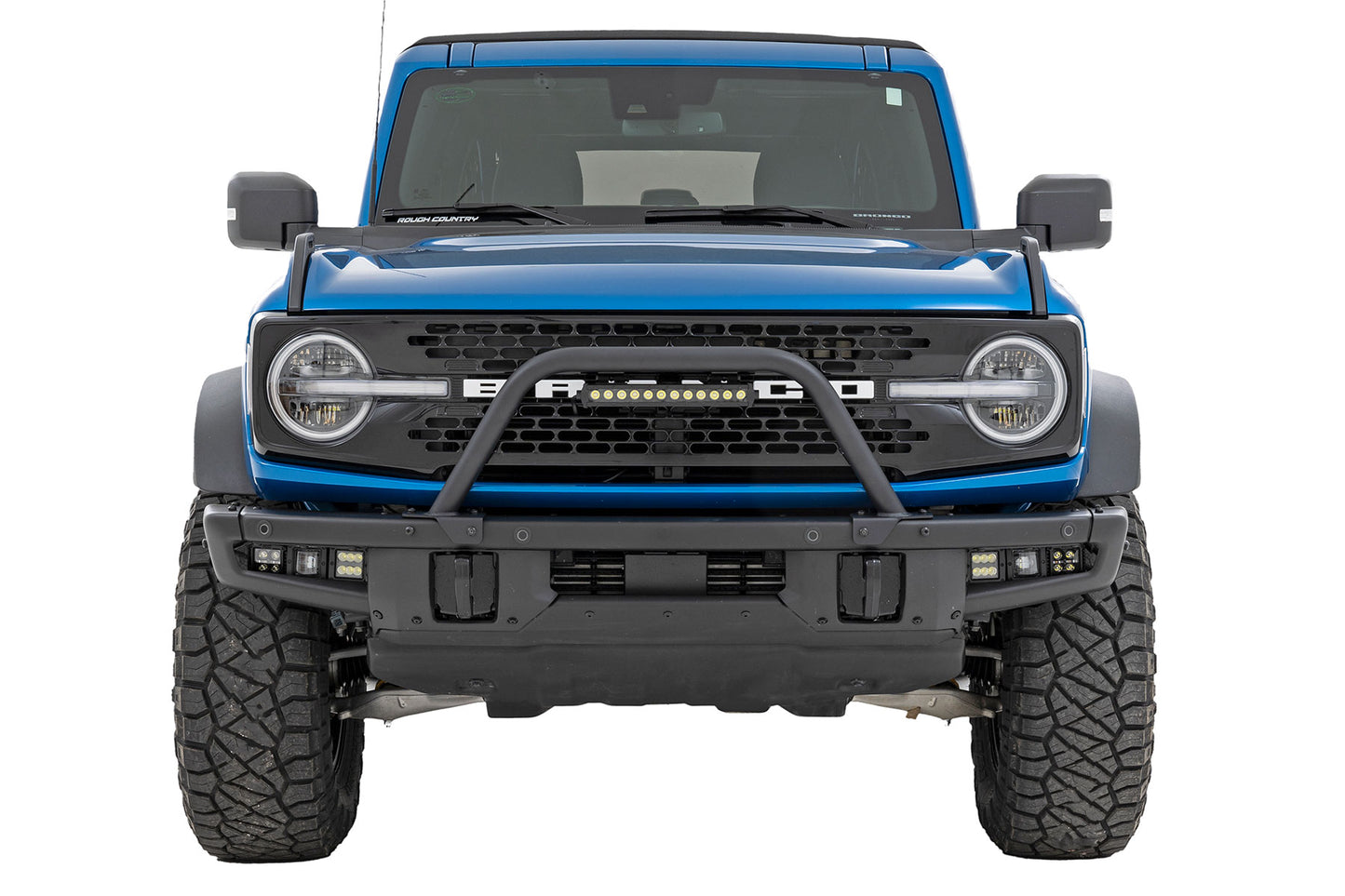 Safari Bar 12 Inch LED Light Bar Black DRL Single Row OE Modular Steel Ford Bronco (21-25) Rough Country-1
