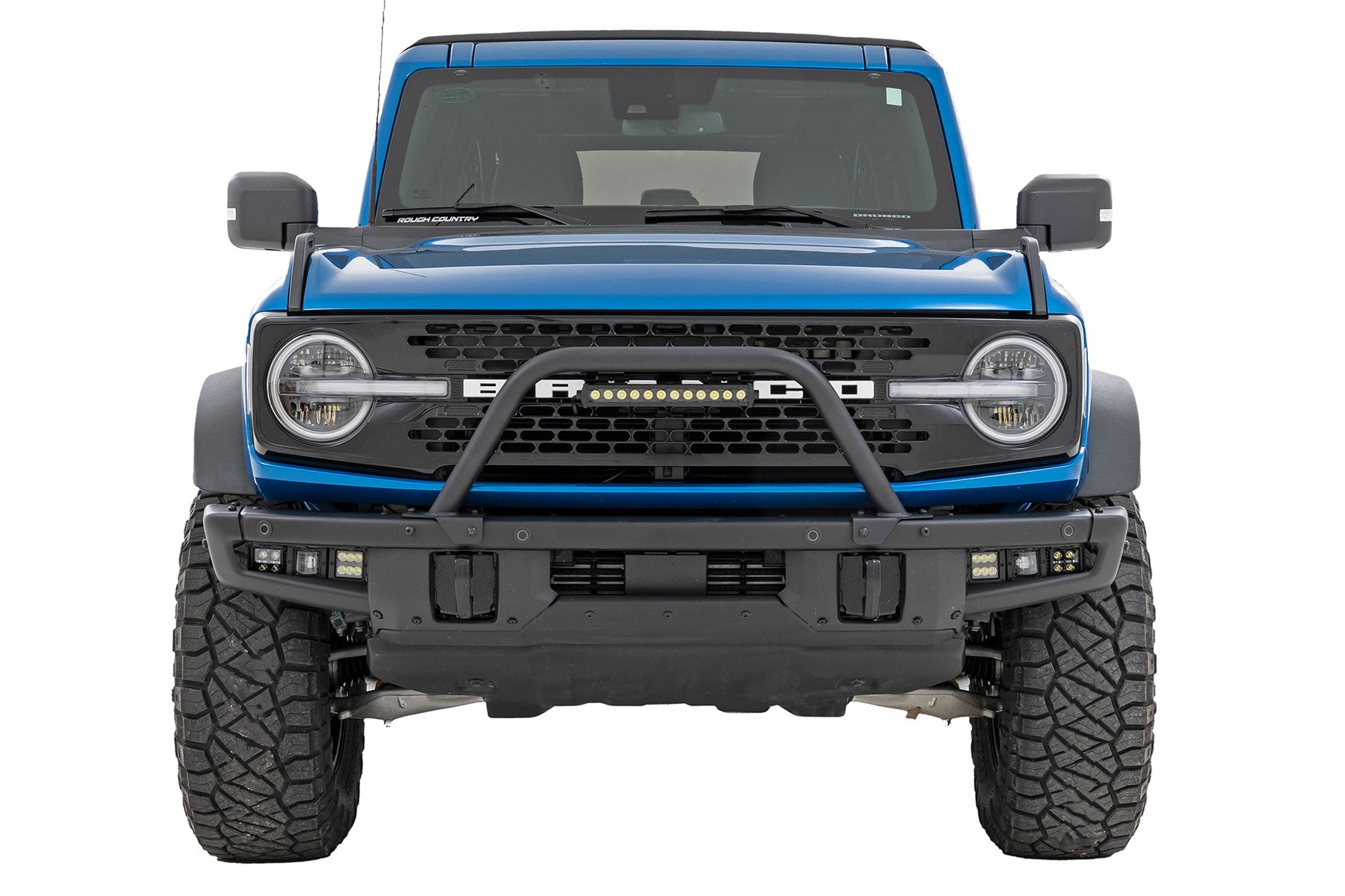 Safari Bar 12 Inch LED Light Bar Black DRL Single Row OE Modular Steel Ford Bronco (21-25) Rough Country-1