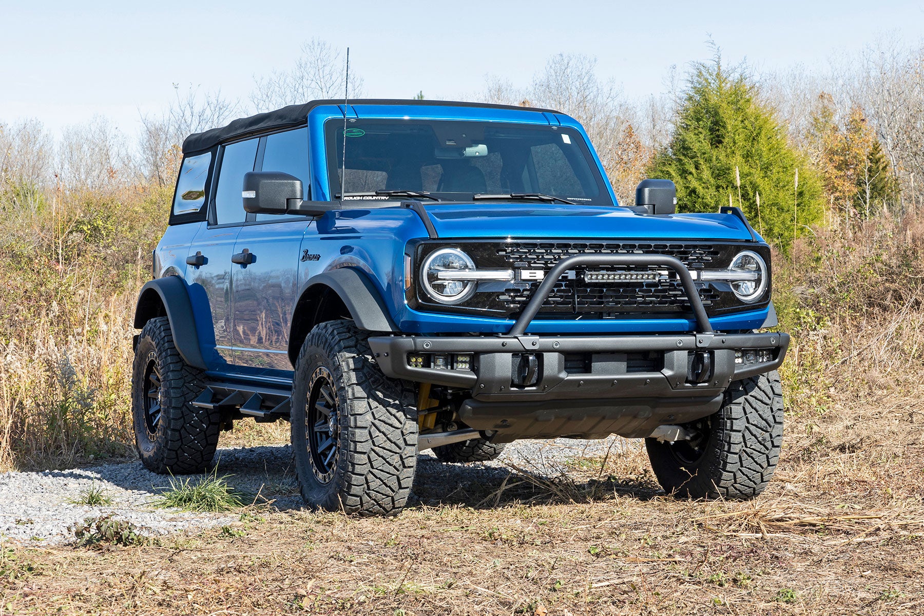 Safari Bar 12 Inch LED Light Bar Black DRL Single Row OE Modular Steel Ford Bronco (21-25) Rough Country-5