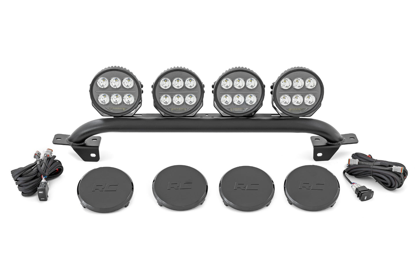 Light Bar Mount 6.5 Inch Round LED (Quad) OE Modular Steel Ford Bronco (21-25) Rough Country-4