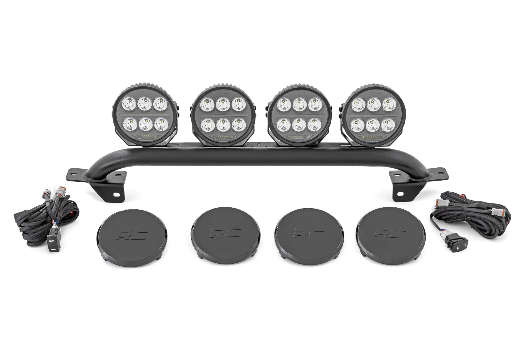 Light Bar Mount 6.5 Inch Round LED (Quad) OE Modular Steel Ford Bronco (21-25) Rough Country-4