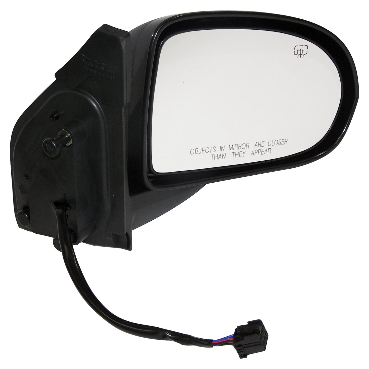 Right Power Heated, Manual Folding Mirror for 07-15 Jeep MK Compass, Black Crown Automotive