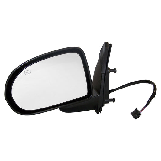 Left Power, Heated, Manual Folding Mirror for 07-15 Jeep MK Compass, Black Crown Automotive