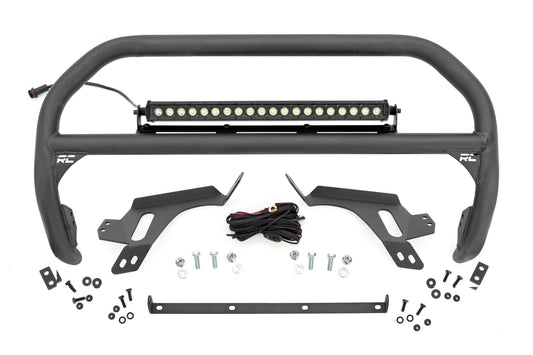 Nudge Bar w/ Tow Hooks 20 Inch Black Single Row LED Ford Bronco Sport (21-24) Rough Country