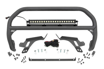 Nudge Bar w/ Tow Hooks 20 Inch Black Single Row LED Ford Bronco Sport (21-24) Rough Country