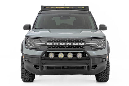 Nudge Bar w/ Tow Hooks 20 Inch Black Single Row LED Ford Bronco Sport (21-24) Rough Country-3
