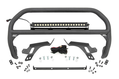 Nudge Bar w/ Tow Hooks 20 Inch Black DRL Single Row LED Ford Bronco Sport (21-24) Rough Country