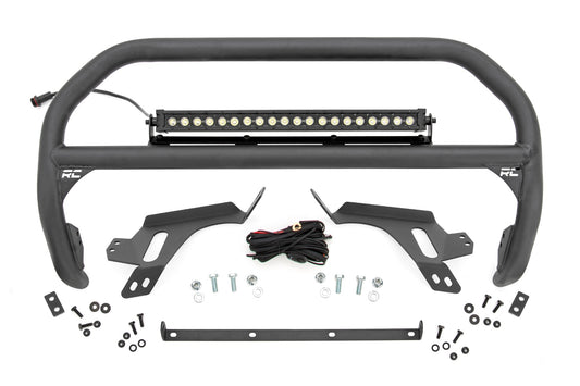 Nudge Bar w/ Tow Hooks 20 Inch Black DRL Single Row LED Ford Bronco Sport (21-24) Rough Country
