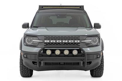 Nudge Bar w/ Tow Hooks 20 Inch Black DRL Single Row LED Ford Bronco Sport (21-24) Rough Country-3