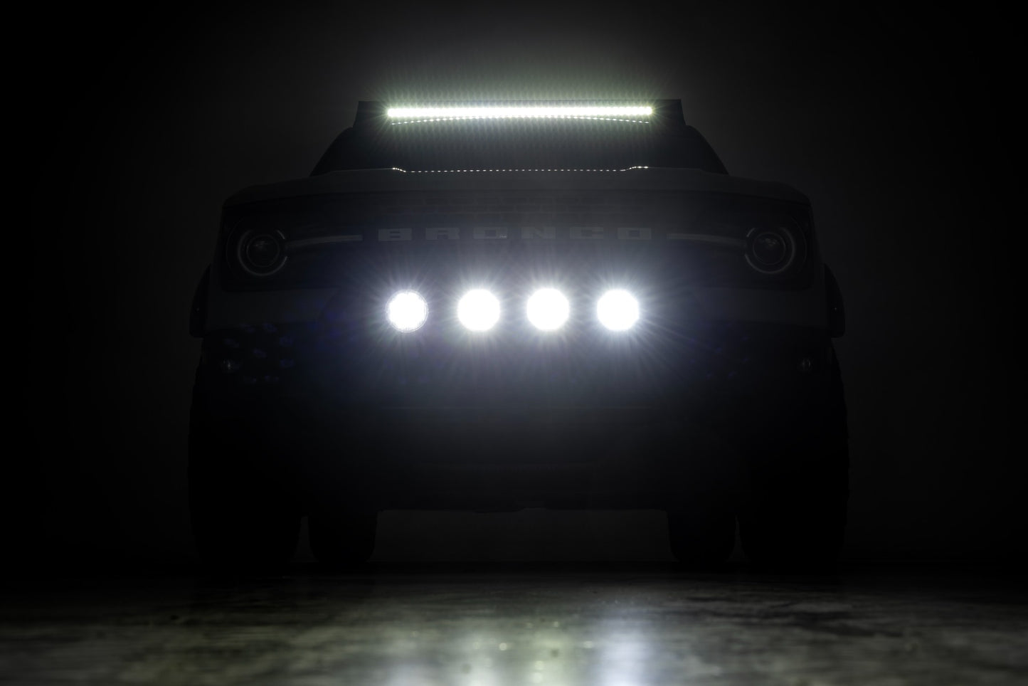 Nudge Bar w/ Tow Hooks 20 Inch Black DRL Single Row LED Ford Bronco Sport (21-24) Rough Country-5