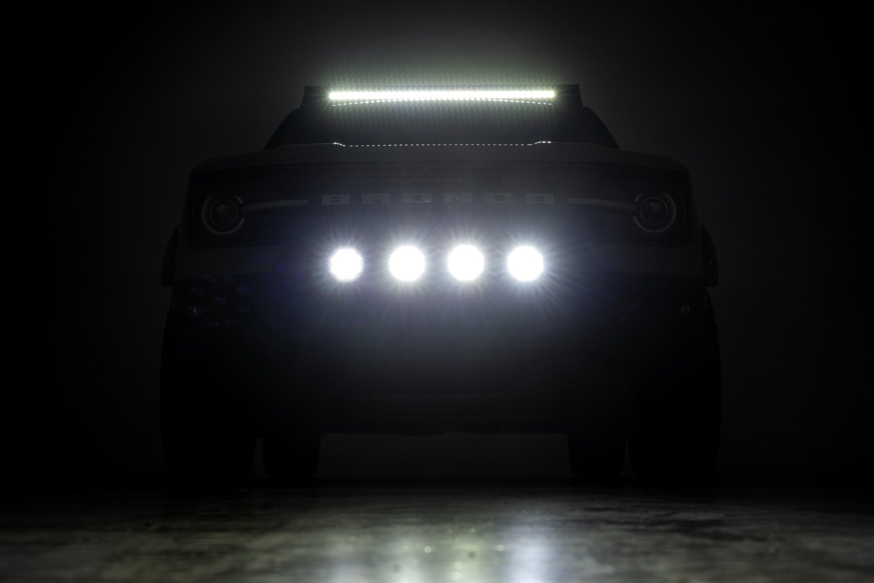 Nudge Bar w/ Tow Hooks 20 Inch Black DRL Single Row LED Ford Bronco Sport (21-24) Rough Country-5