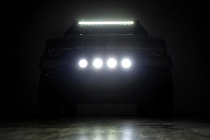 Nudge Bar w/ Tow Hooks 20 Inch Black DRL Single Row LED Ford Bronco Sport (21-24) Rough Country-5