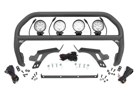 Nudge Bar w/ Tow Hooks 4 Inch Round Led (x4) Ford Bronco Sport (21-24) Rough Country