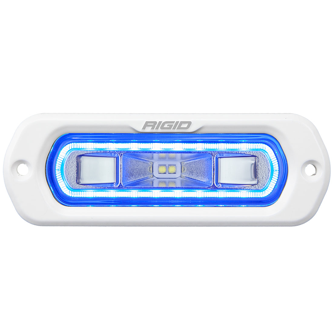 Rigid Industries SR-L Series Marine Spreader Pod 2 Wire Flush Mount White With Halo RIGID Industries