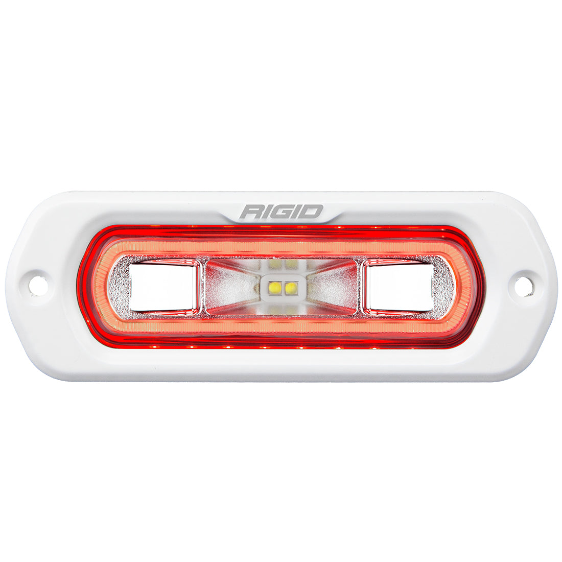 Rigid Industries SR-L Series Marine Spreader Pod 2 Wire Flush Mount White With Halo RIGID Industries